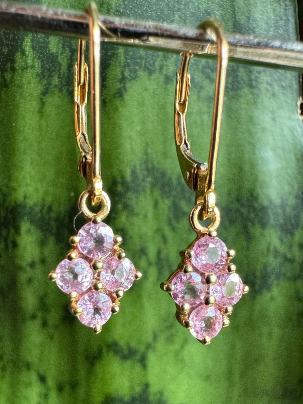 14k Pink Sapphire Earrings